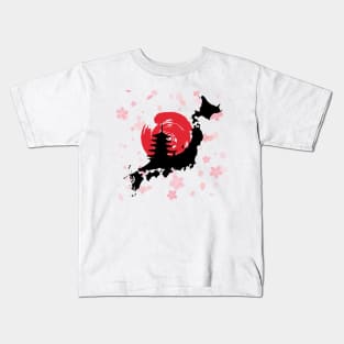 Funny Japan culture lover japanese map traveling lover Kids T-Shirt